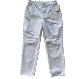 Good American Ripped Straight Leg Jeans